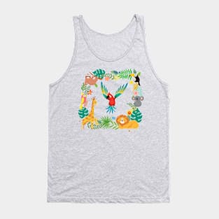 Birds animals and flowers Kids Design Tank Top